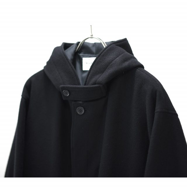 STILL BY HAND（スティルバイハンド）Wool Melton Hooded Coat - Black