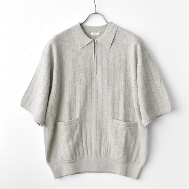 crepuscule(クレプスキュール)Rib Pattern Half Zip Polo