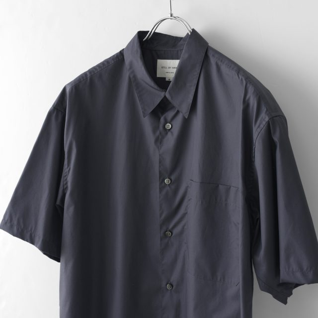 STILL BY HAND(スティルバイハンド)Cotton Reguler Collar S/S Shirts - Charcoal